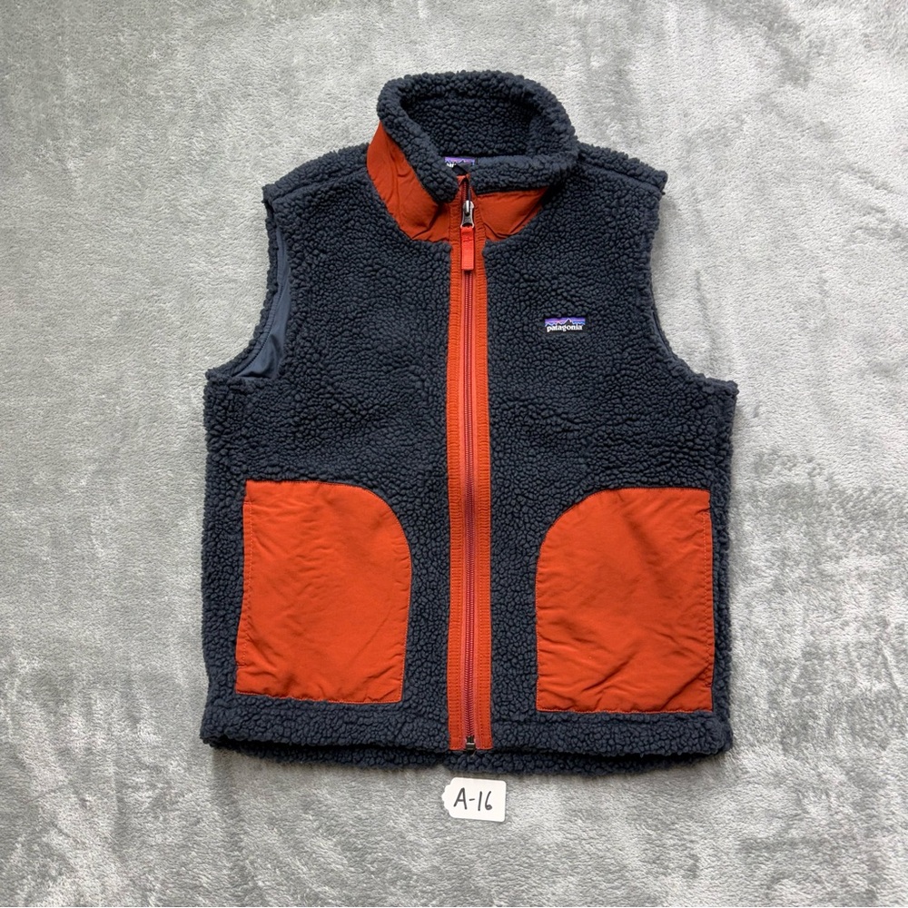 Patagonia Charcoal and Rust Fleece Vest